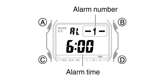 Casio watch alarm on sale settings