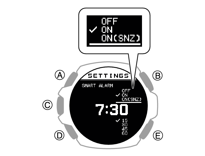 G shock alarm clearance setting