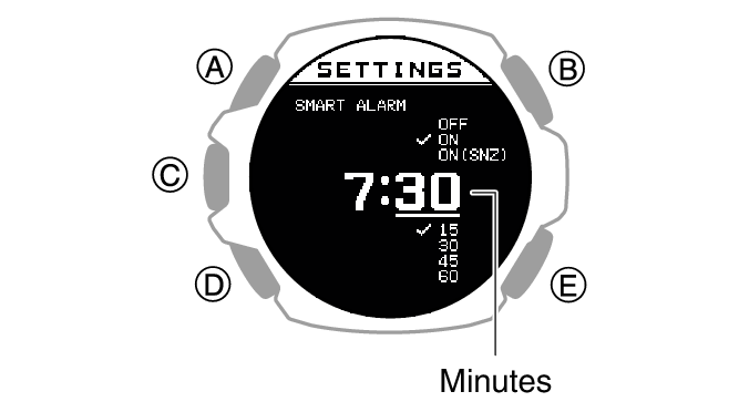 Configuring Smart Alarm Settings Module No. 3515 G SHOCK Support