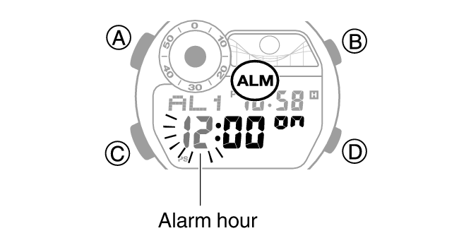 G shock alarm clearance setting