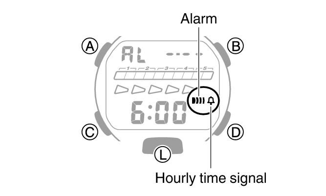 Casio watch alarm discount symbols