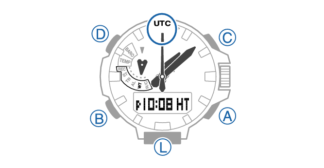 watch with dedicated utc clock