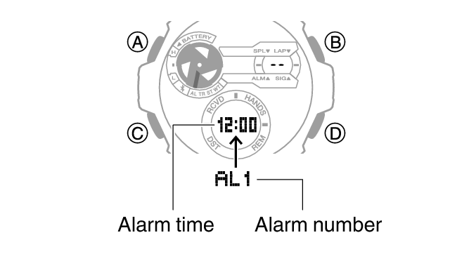 Casio watch outlet alarm settings