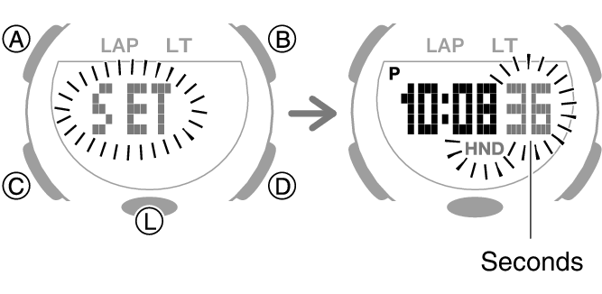 Adjust time on baby g hot sale